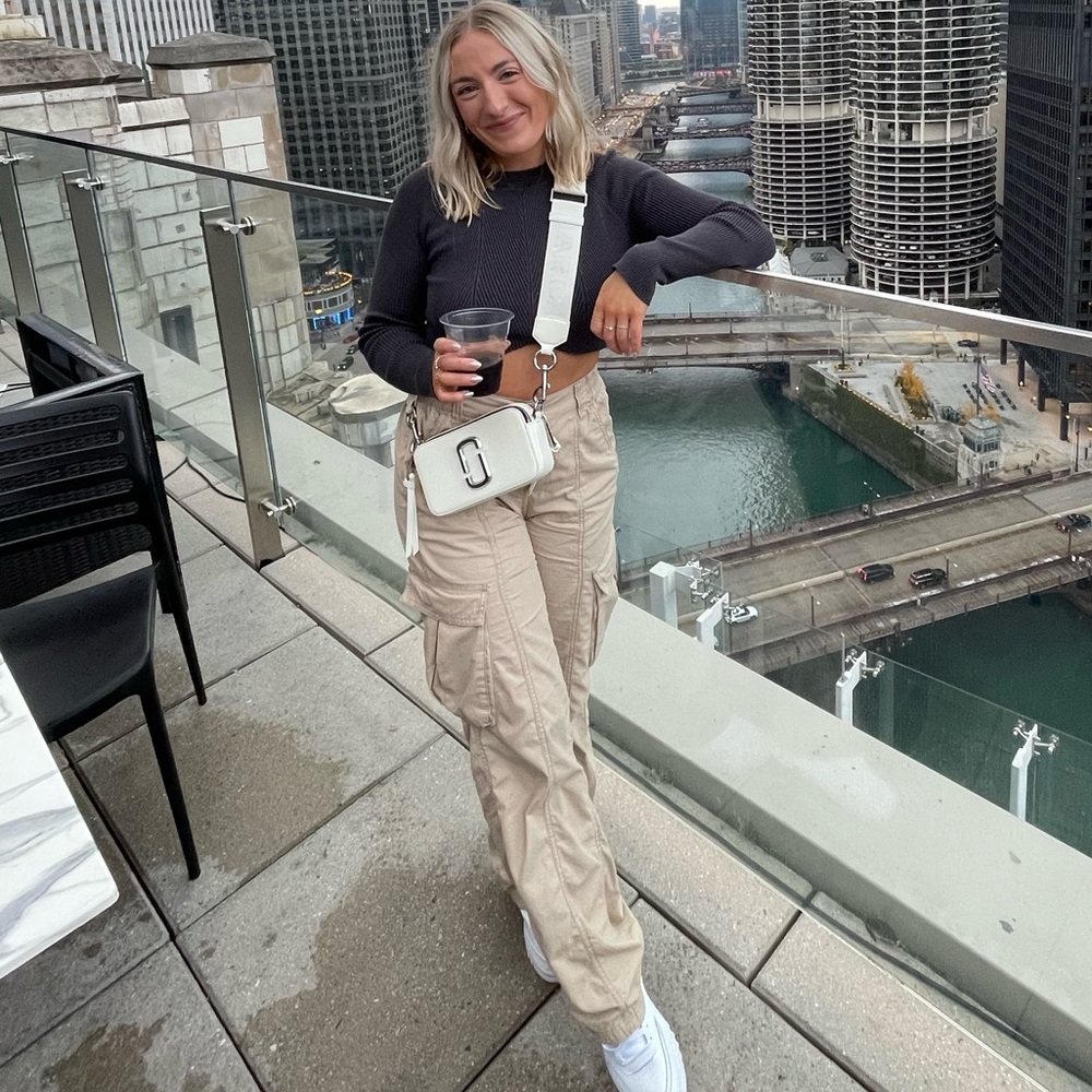 Wide Leg Cargo Pants in Tan